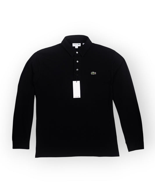 CAMISERO LACOSTE NEGRO MANGA LARGA